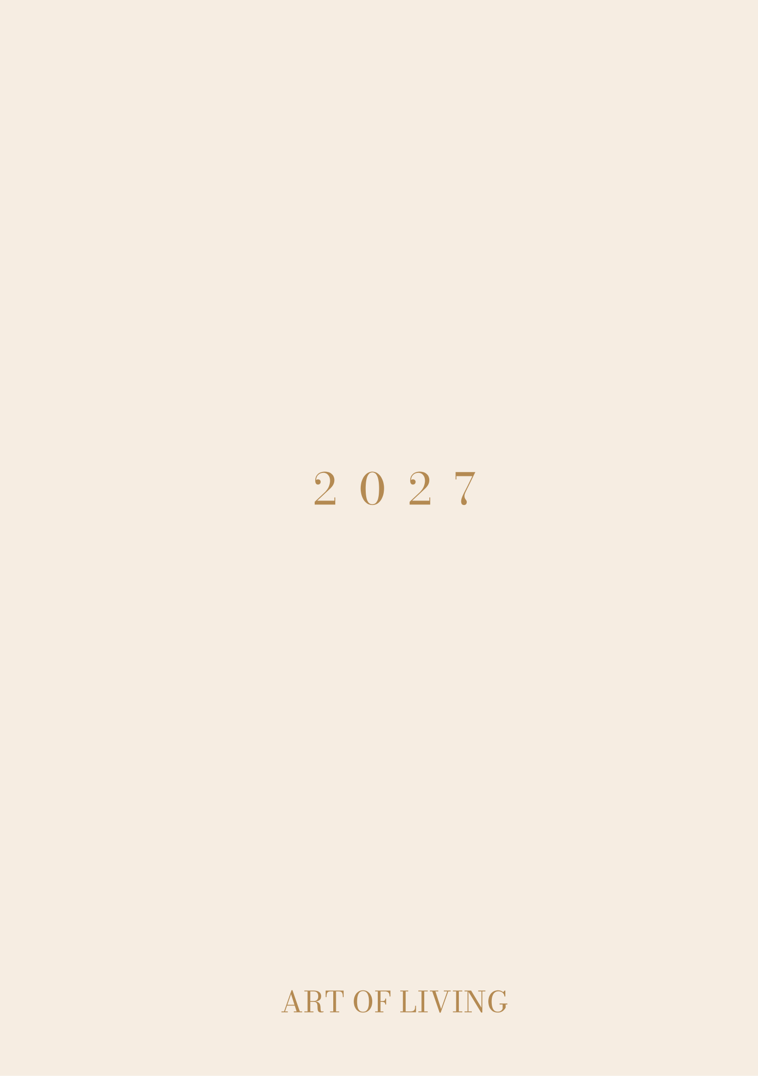 Portada de Anahata Journal 2027 en color crema con 2027 y Art of Living estampados en oro